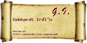 Gebhardt Irén névjegykártya